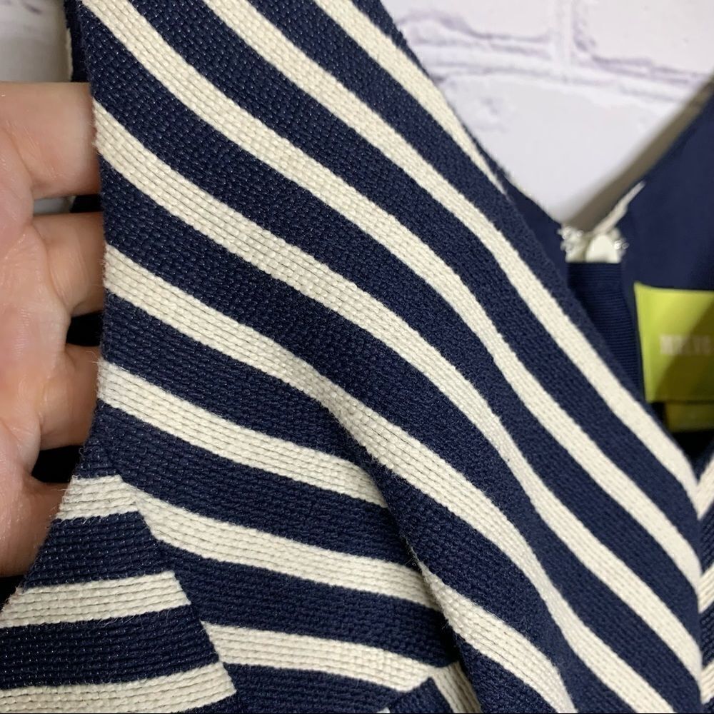 Anthropologie Maeve navy and white miter stripe sleeveless dress - Picture 7 of 16